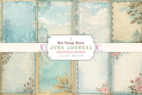 Blue Vintage Nature Junk Journal Pages: A Designer's Guide