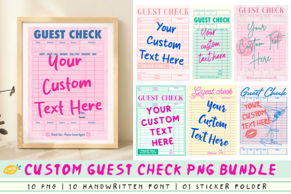 Elevate Your Projects with This Guest Check PNG Bundle