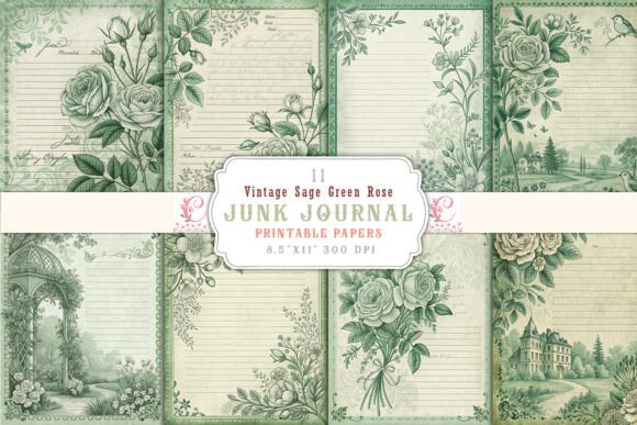 Embracing Nostalgia with a Vintage Sage Green Rose Junk Journal