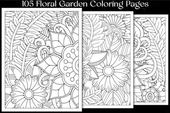 Floral Garden Coloring Pages: 105 Designs for Creative Relaxation