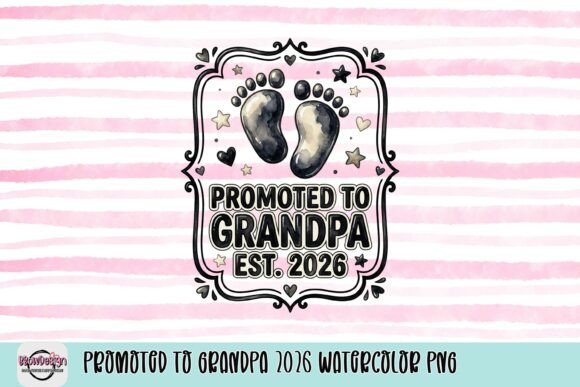 Promoted to Grandpa 2026 Watercolor PNG: A Design Asset for Meaningful Announcements