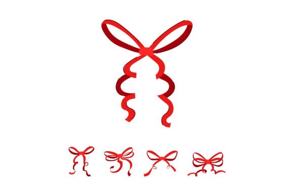 Red Bow Ribbon Collection: Festive Font for Holiday Designs