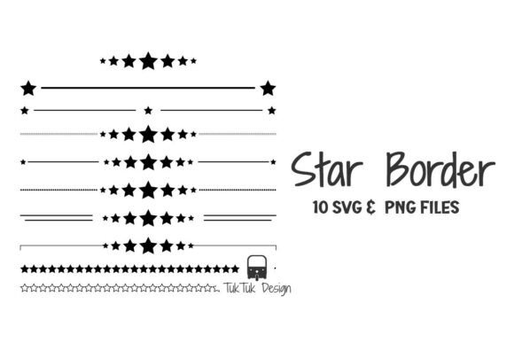 Star Border Divider SVG PNG Bundle: 10 Unique Design Assets