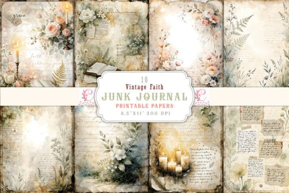 Unearthing Charm: Vintage Faith Junk Journal Pages