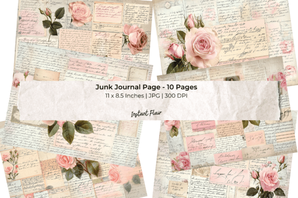 Vintage Ephemera Rose Junk Journal Pages: A Designer's Secret Weapon