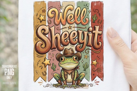 Well Sheeyit Funny Cowboy Frog PNG: A Country Delight